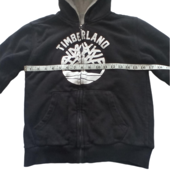 Timberland Boy's, Approx. Size Medium, Zip Up, Shepra Lined Hoodie, Black - Picture 6 of 11